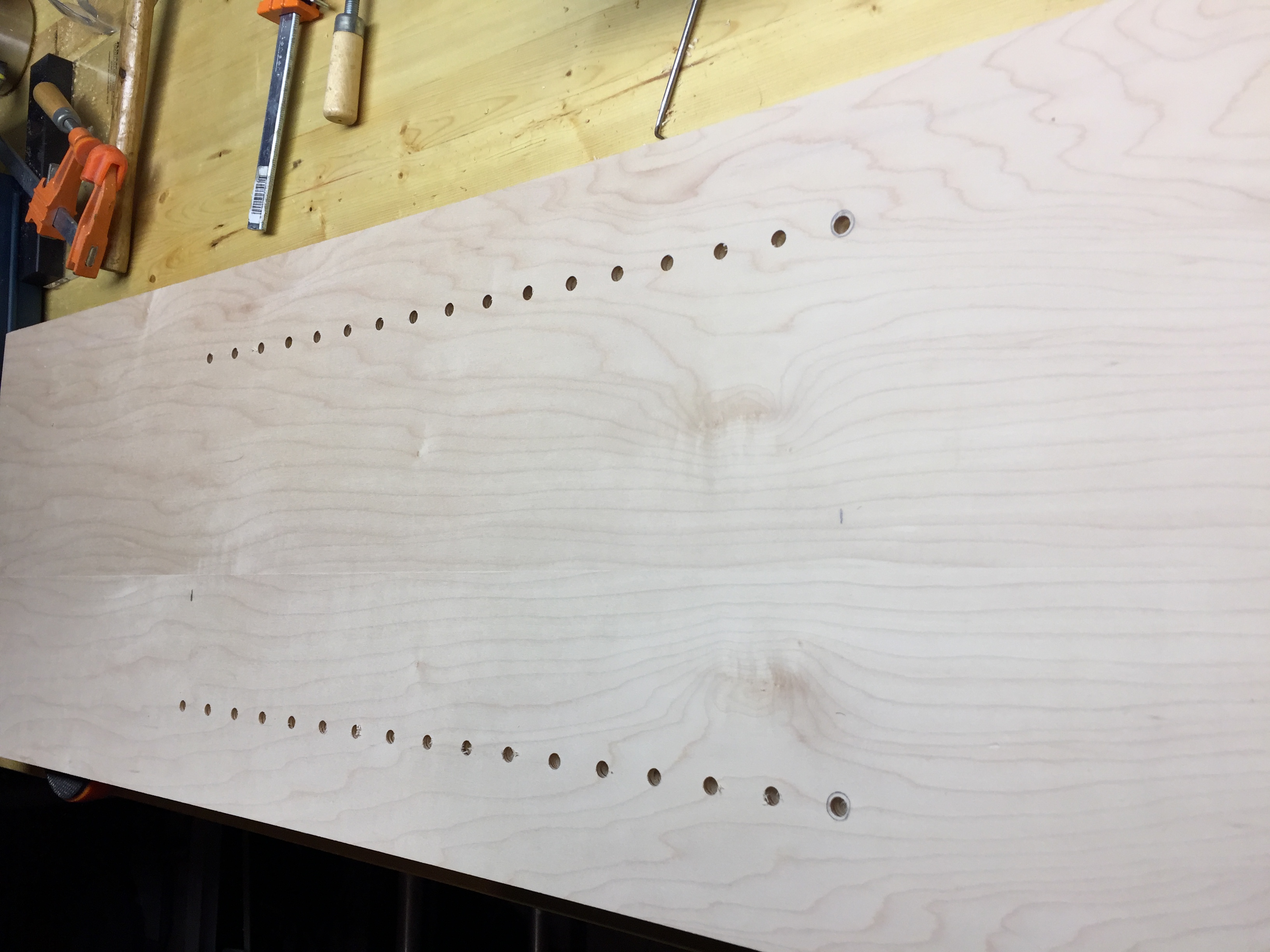 Drilled shelf pin holes